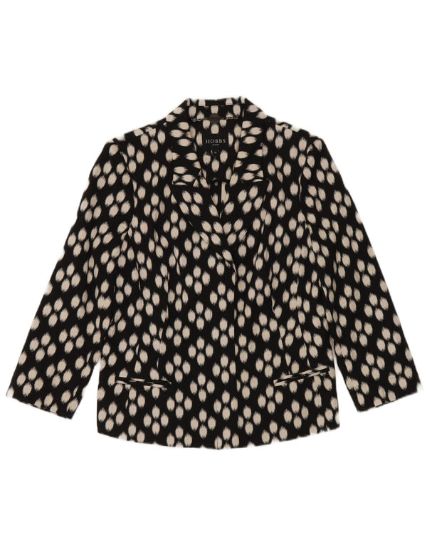 Jaqueta Blazer Feminina Hobbs Manga 3/4 Aberta Reino Unido 12 Médio Preto Manchado