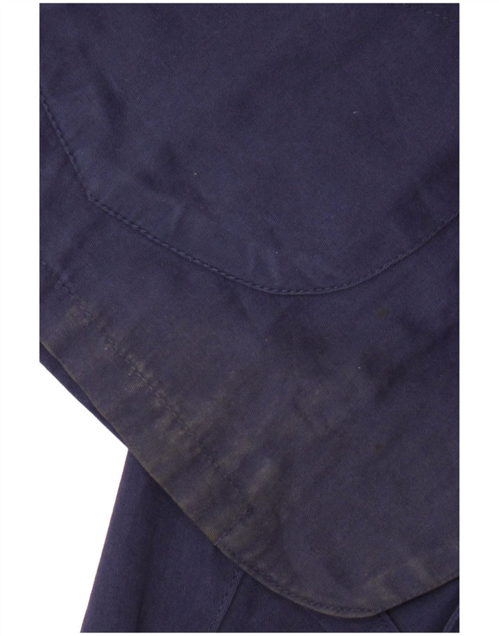 Jaqueta blazer masculina Zip com 2 botões e manga 3/4 Reino Unido 42 XL azul marinho algodão
