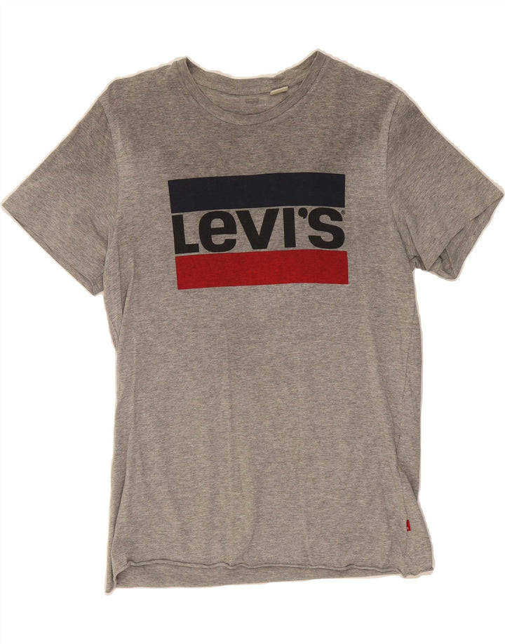 LEVI'S Mens Graphic T-Shirt Top Medium Grey Vintage Levi's and Second-Hand Levi's from Messina Hembry 