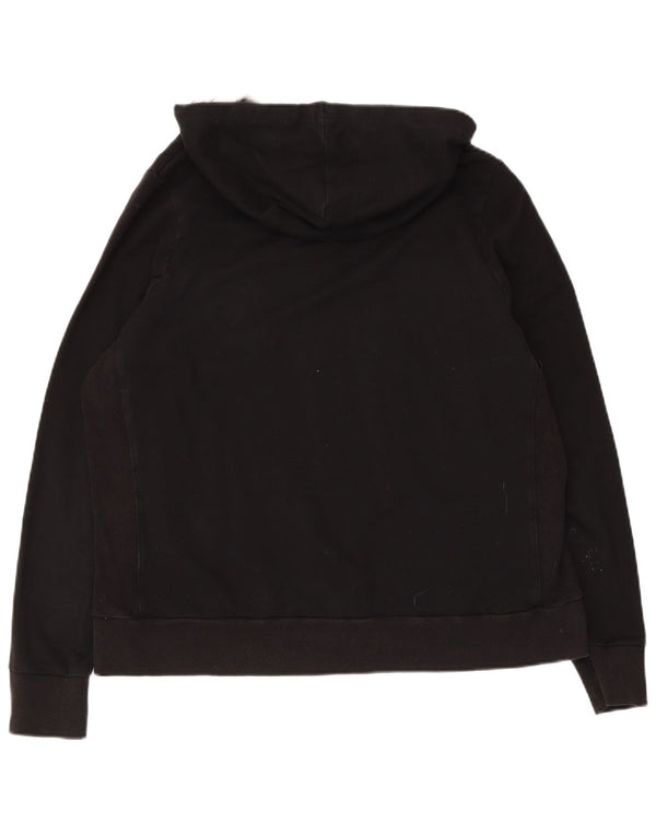 Suéter feminino Marks & Spencer com capuz e zíper UK 20 2XL algodão preto