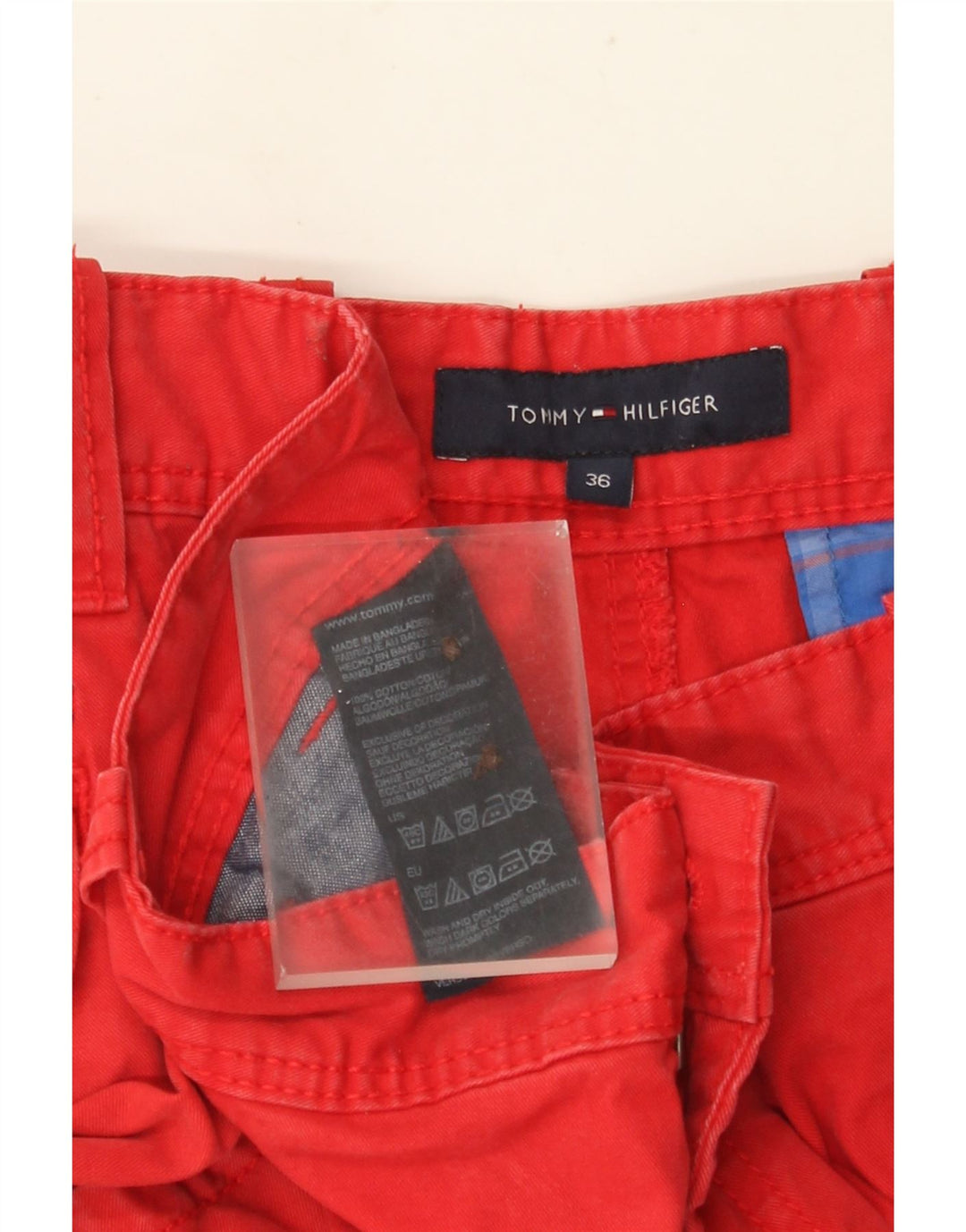 Shorts cargo masculino TOMMY HILFIGER W36 grande algodão vermelho