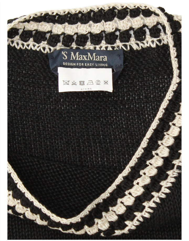 Suéter feminino MAX MARA com gola canoa e gola redonda Reino Unido 10 pequeno preto