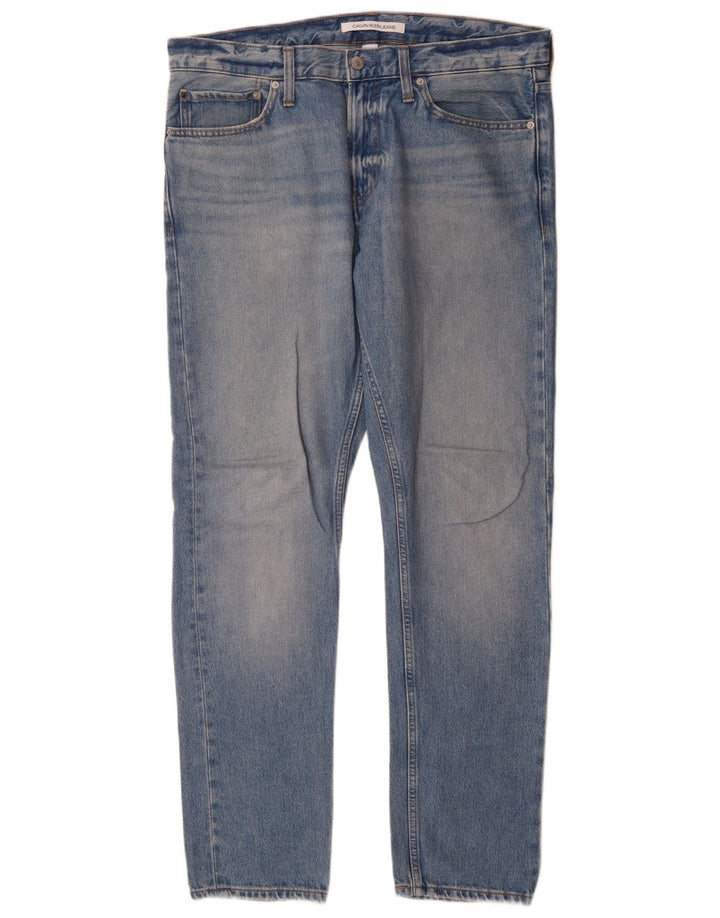 Calvin Klein Masculino Slim Jeans W34 L32 Azul Algodão