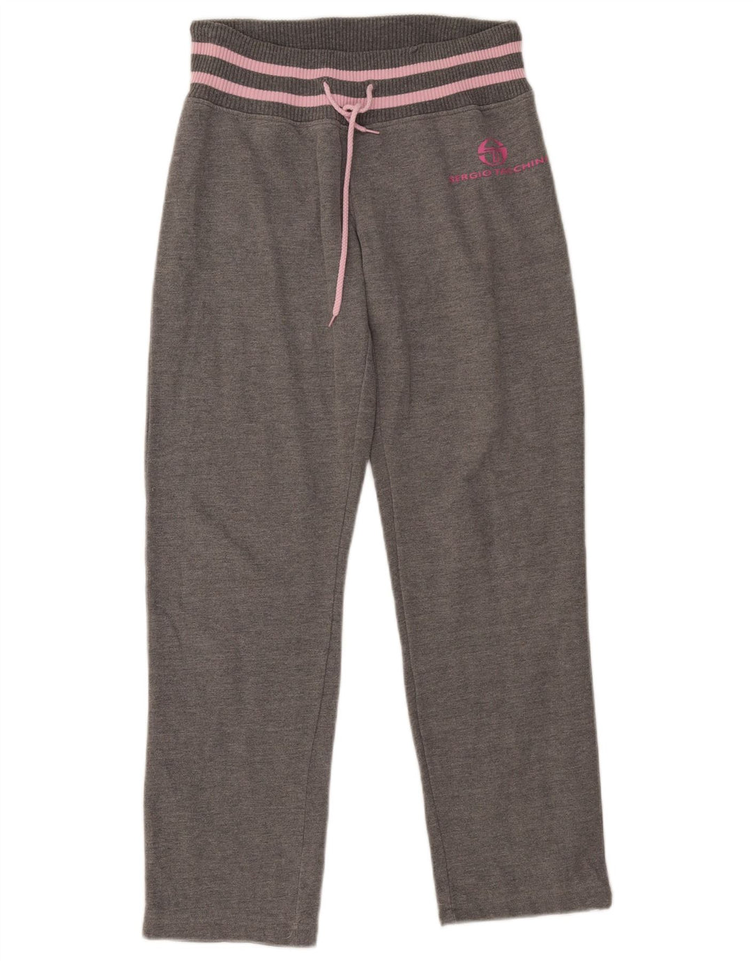 Calça de treino feminina Sergio Tacchini UK 14 algodão cinza médio