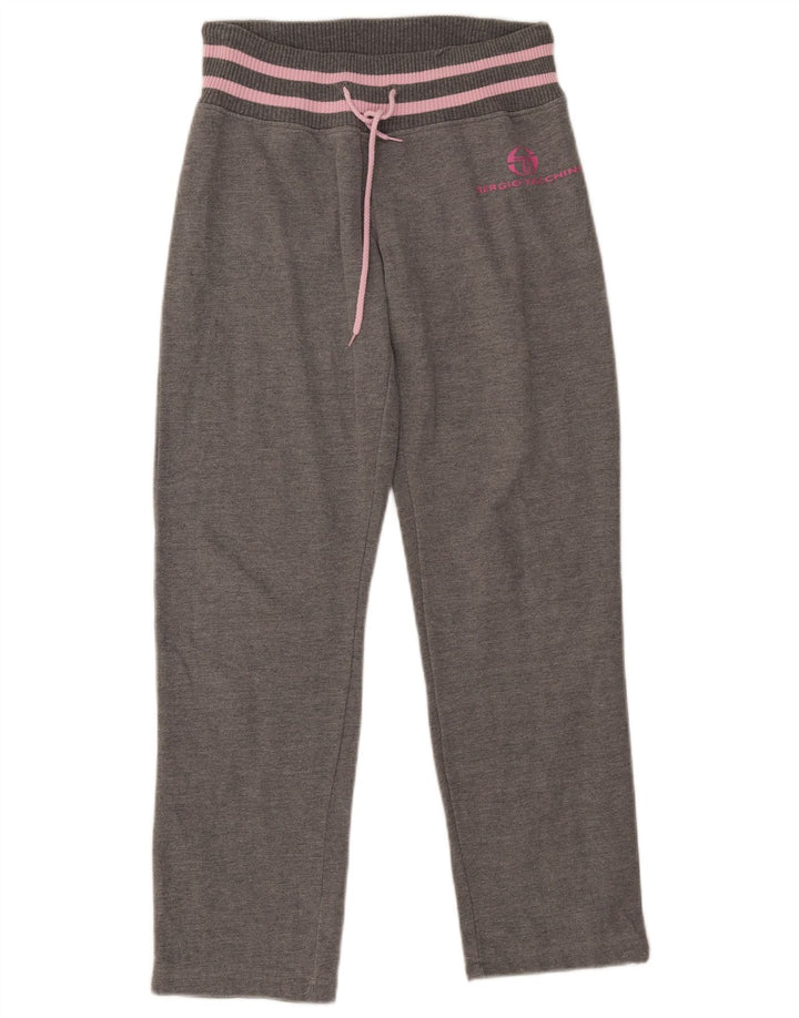 Calça de treino feminina Sergio Tacchini UK 14 algodão cinza médio