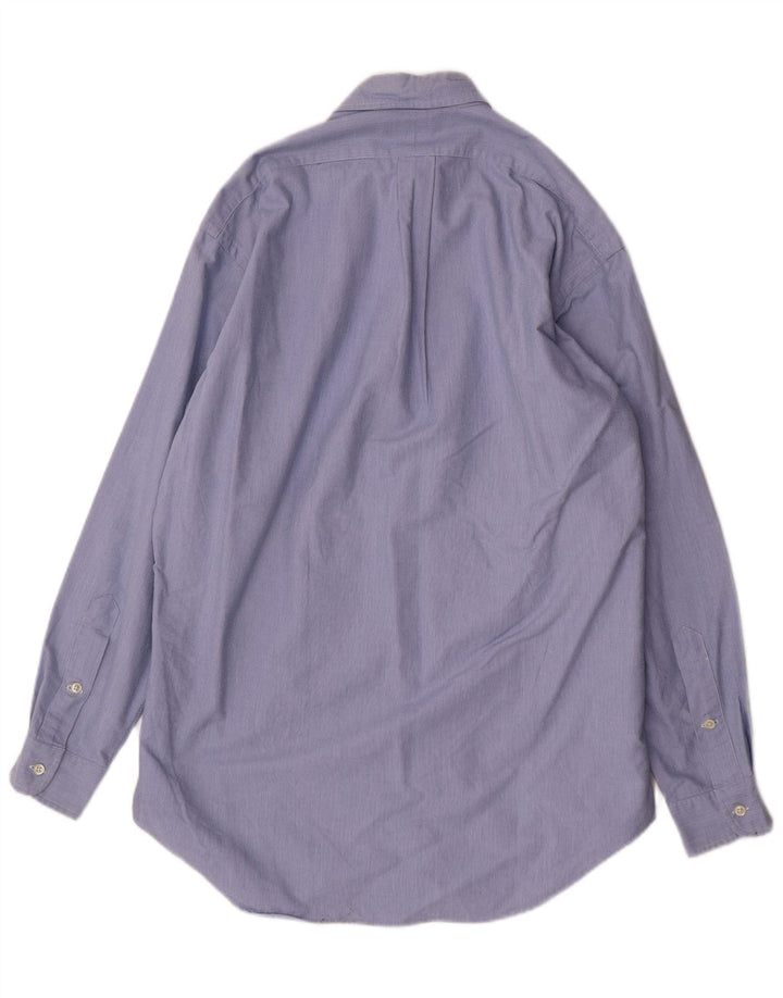 Camisa masculina Blake Loose Fit RALPH LAUREN pequena listrada azul de algodão