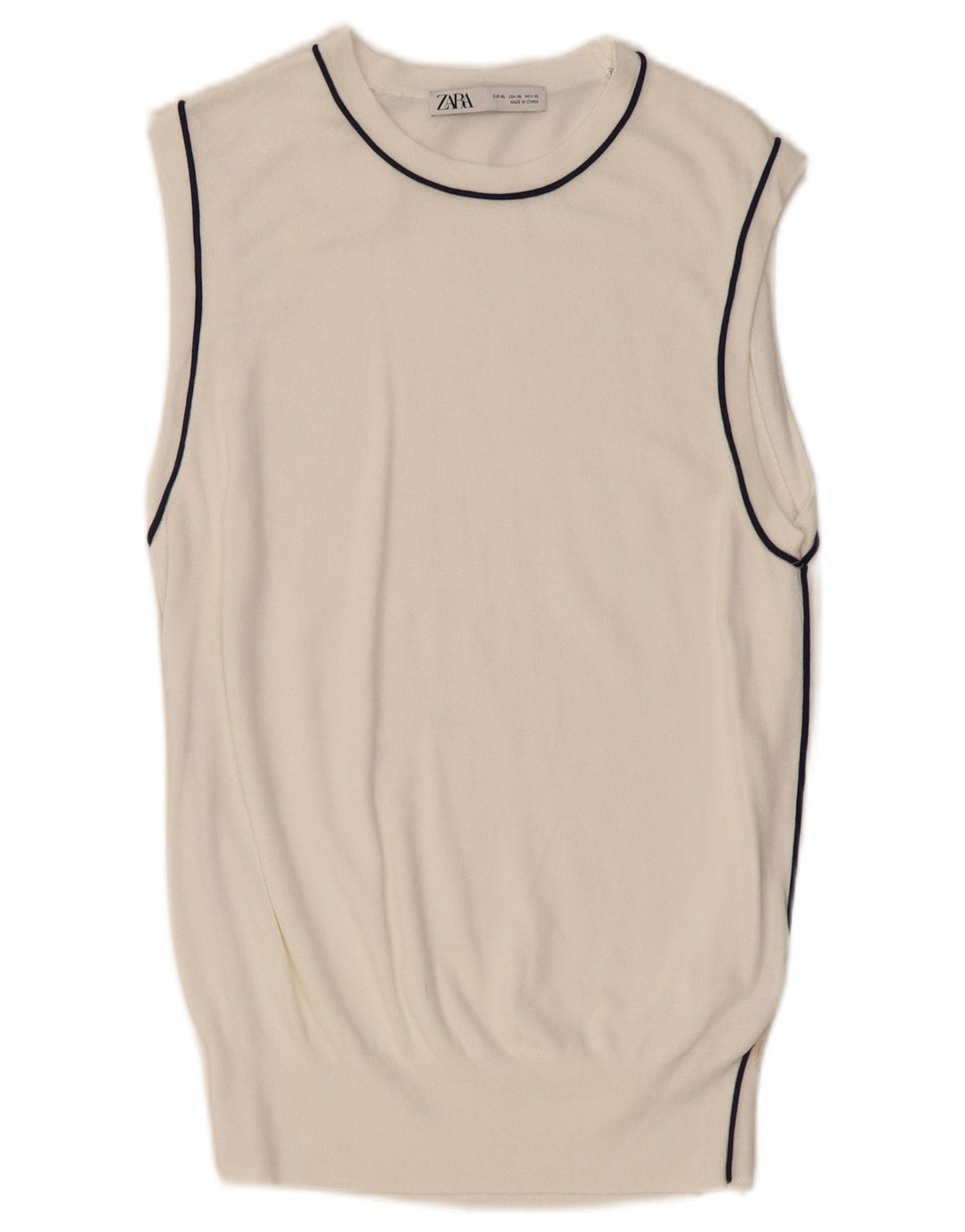 ZARA Womens Vest Tank Top UK 18 XL Viscose Branca