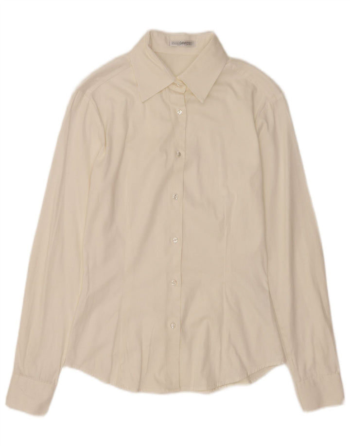 Camisa feminina Naracamicie UK 12 algodão branco médio