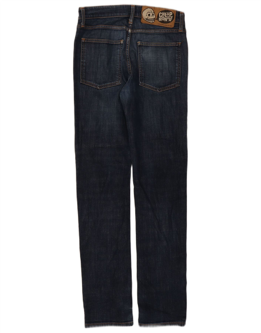 Jeans justos femininos baratos de segunda-feira W33 L31 algodão azul marinho