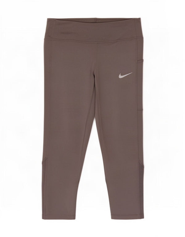 Nike Womens Dri Fit Capri Leggings UK 10 Small Grey