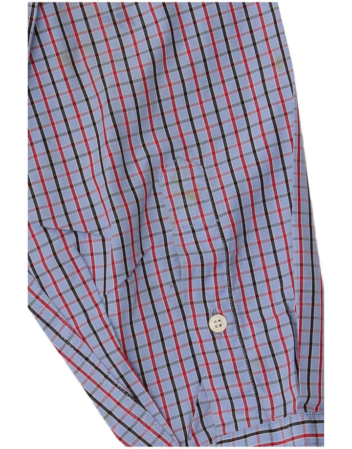 Camisa masculina ELLESSE de algodão xadrez azul médio