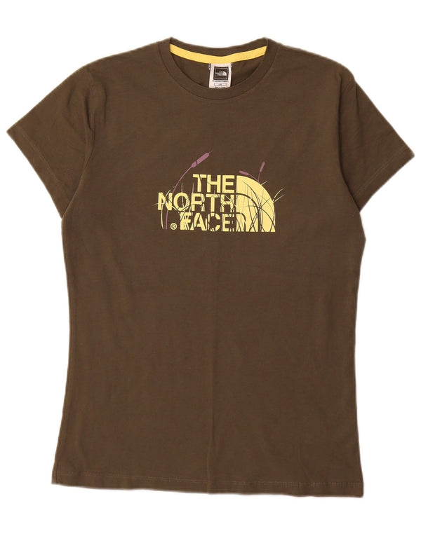 Camiseta feminina The North Face com estampa gráfica Reino Unido 16 grande algodão cáqui
