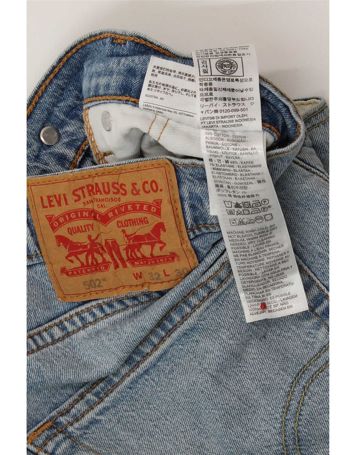 Calça jeans feminina Levi's 502 Straight W32 L27 azul algodão