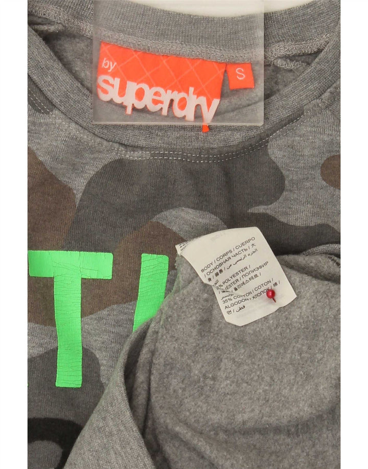 Superdry Mens Graphic Regular Fit Moletom Jumper Pequeno Cinza Camuflagem