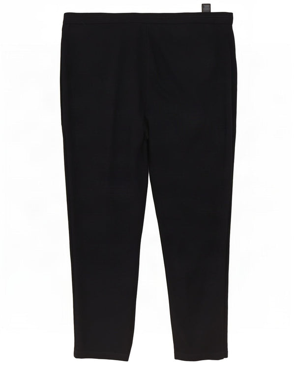 Calça feminina casual justa Marks & Spencer Reino Unido 20 2XL W40 L27 preta viscose