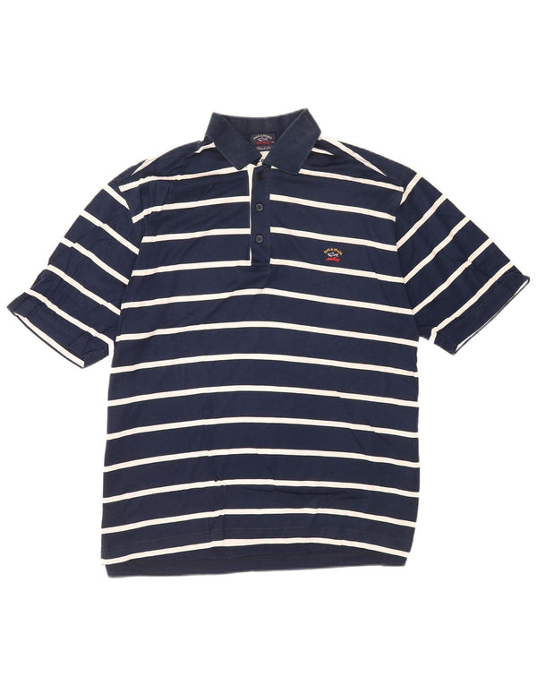 Camisa polo masculina Paul & Shark Yachting 2XL algodão listrado azul marinho