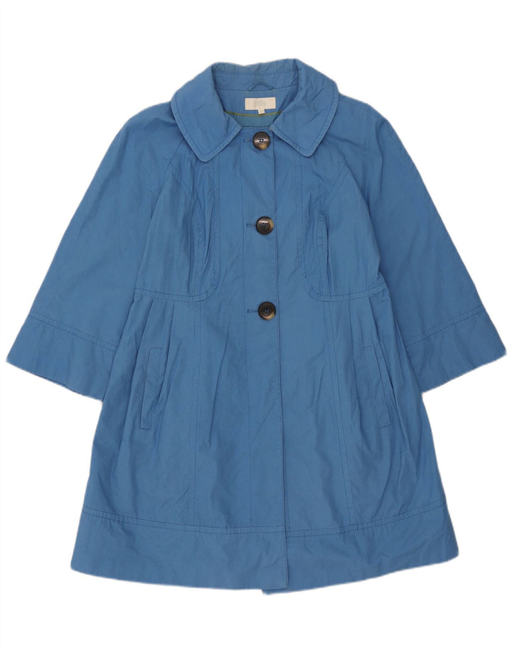 Sobretudo feminino Marks & Spencer manga 3/4 Reino Unido 12 algodão azul médio