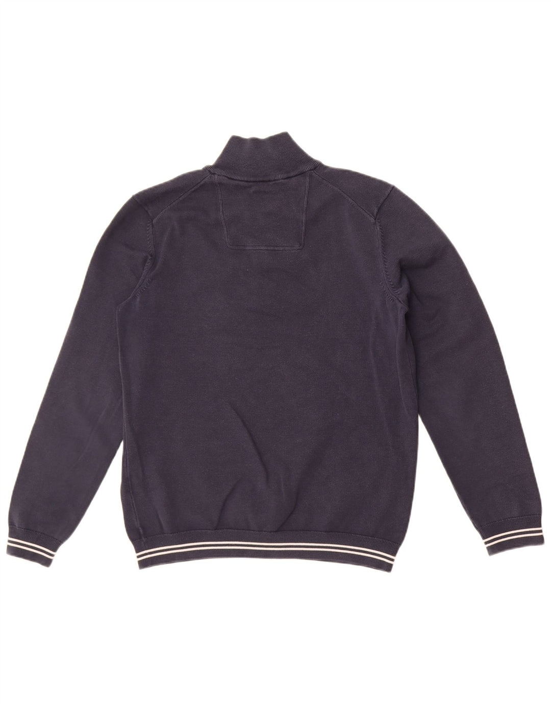 Hugo Boss moletom masculino com zíper e gola alta algodão azul marinho médio