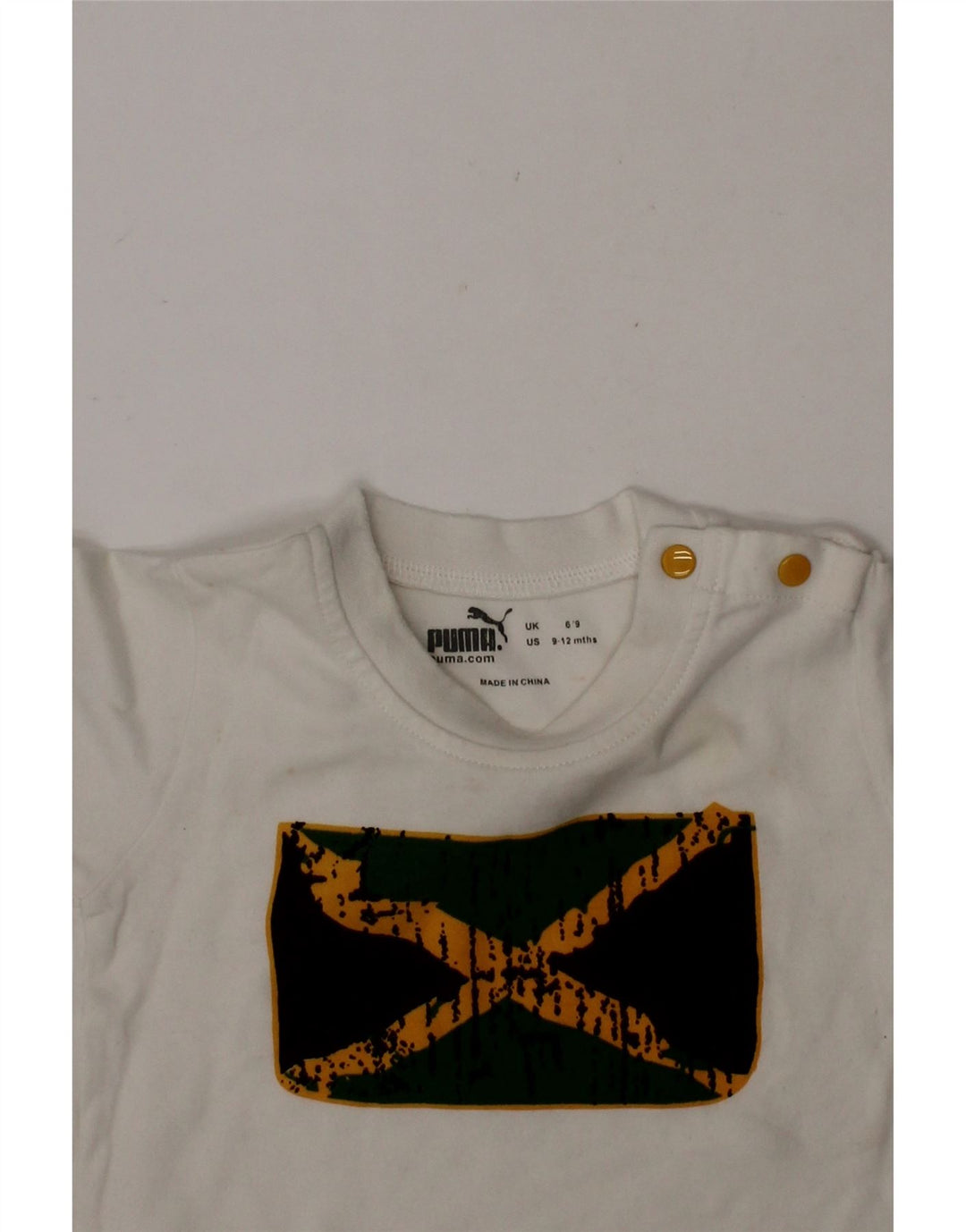 PUMA Baby Boys Graphic T-Shirt Top 9-12 Months White Cotton Vintage Puma and Second-Hand Puma from Messina Hembry 