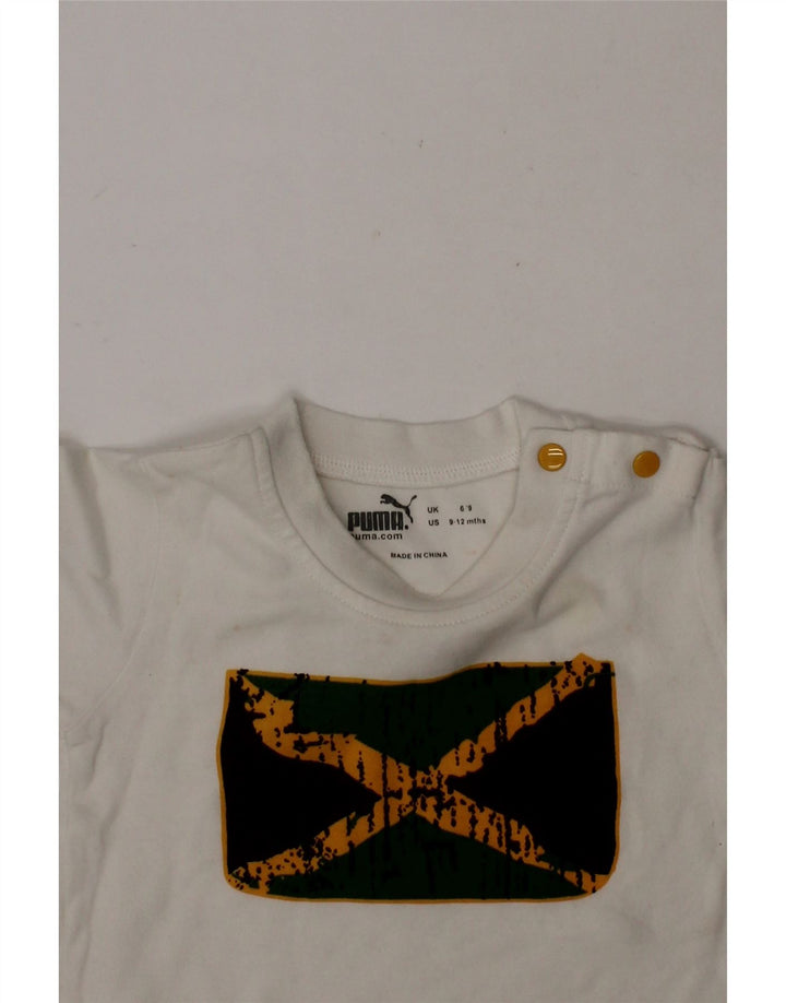 PUMA Baby Boys Graphic T-Shirt Top 9-12 Months White Cotton Vintage Puma and Second-Hand Puma from Messina Hembry 