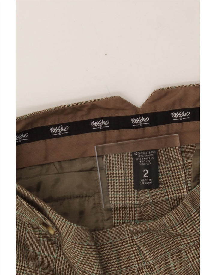 MOSSIMO Womens Straight Chino Trousers US 2 XS W30 L28 Brown Check Vintage Mossimo and Second-Hand Mossimo from Messina Hembry 