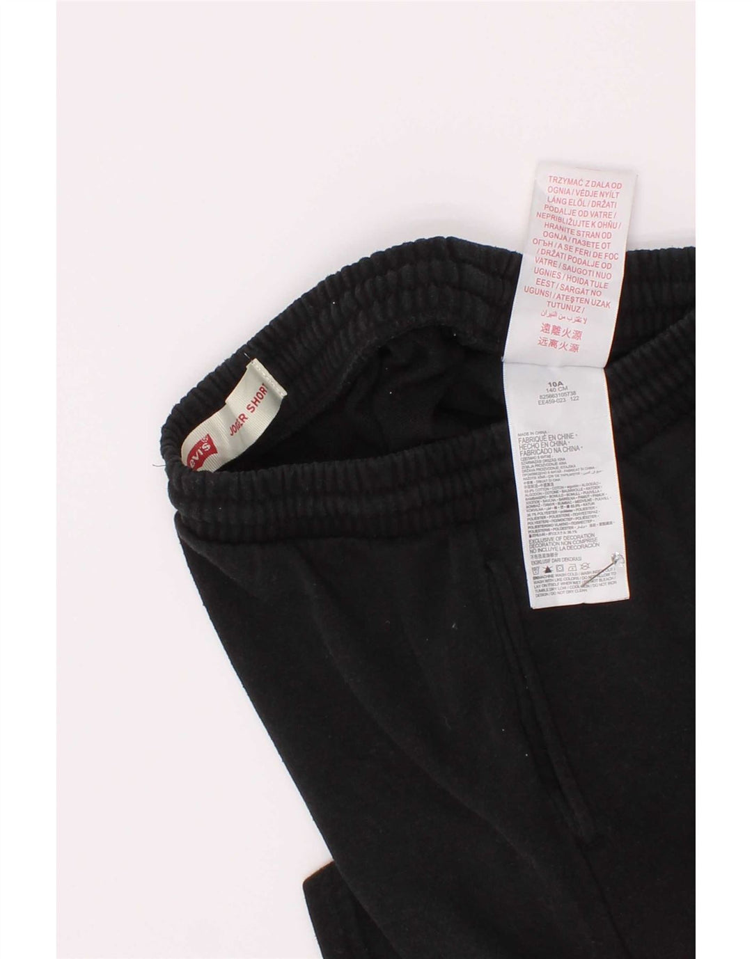 Shorts esportivos gráficos Levi's Boys 9-10 anos algodão preto