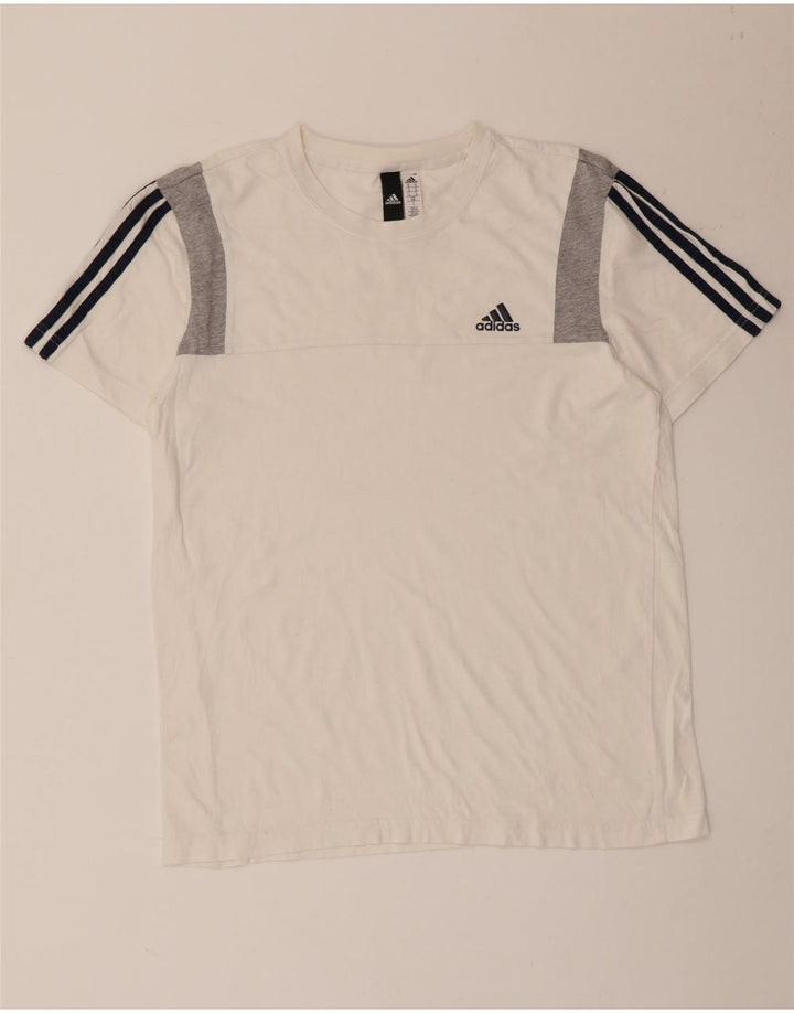 Camiseta masculina Adidas Top médio branco colorblock algodão