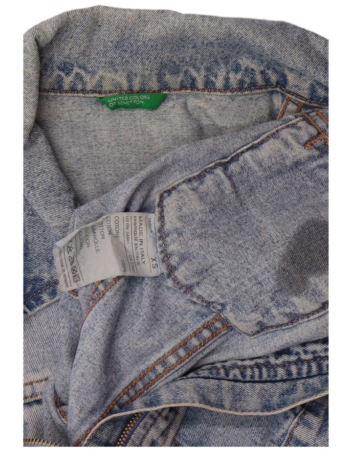 Jaqueta jeans feminina United Colors of Benetton Reino Unido 6 XS Azul Clássico