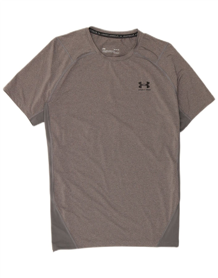 Under Armour Camiseta masculina justa grande cinza manchada