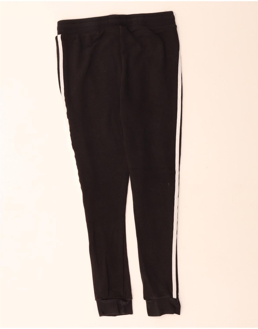 ADIDAS Womens Tracksuit Calças Joggers UK 12 Médio Algodão Preto