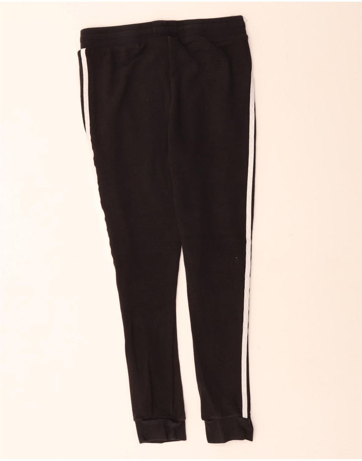 ADIDAS Womens Tracksuit Calças Joggers UK 12 Médio Algodão Preto