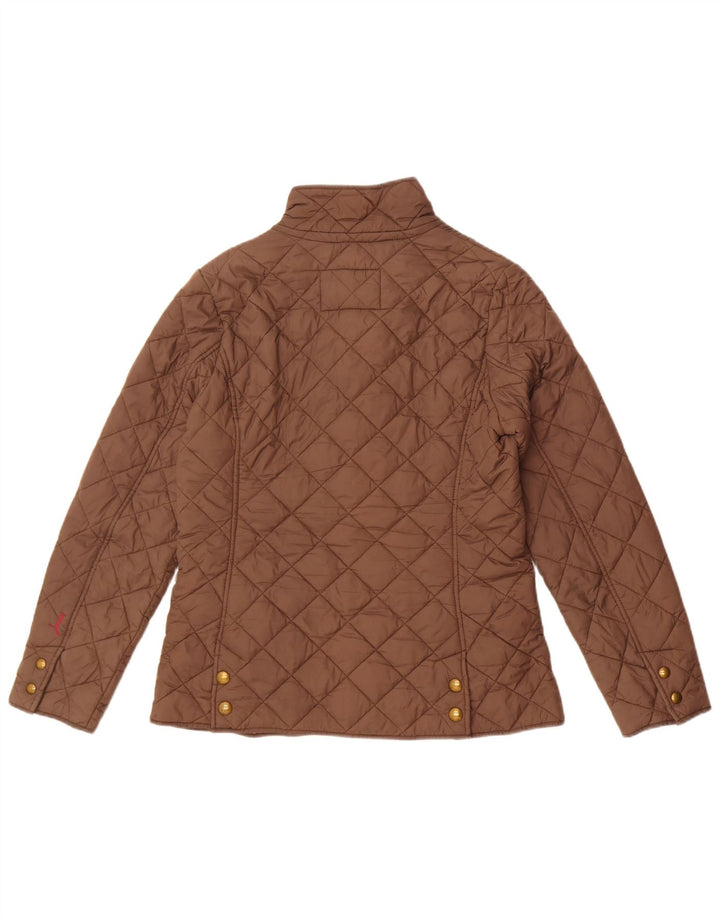 Jaqueta acolchoada feminina Joules UK 12 algodão cinza médio