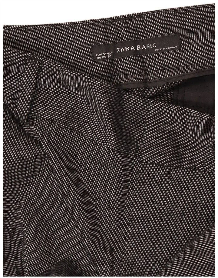 Calça feminina Zara Bootcut Chino EU 40 Médio W30 L32 Cinza Manchado
