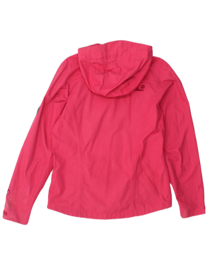 Jaqueta de chuva feminina com capuz JACK WOLFSKIN Reino Unido 10 pequena poliamida rosa