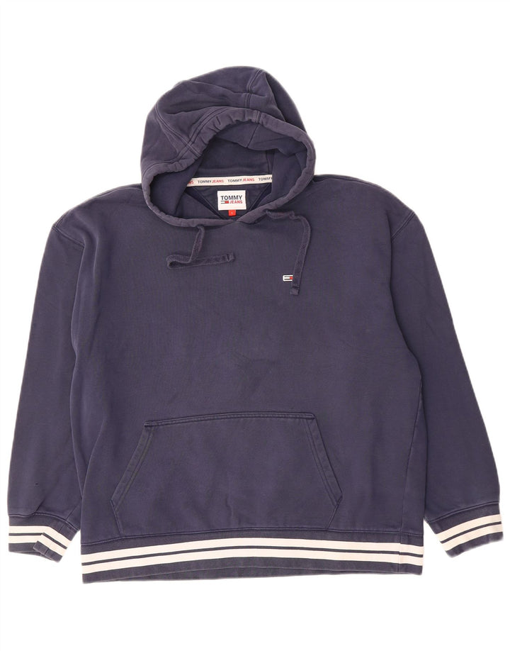 Suéter com capuz gráfico masculino TOMMY HILFIGER grande algodão azul marinho