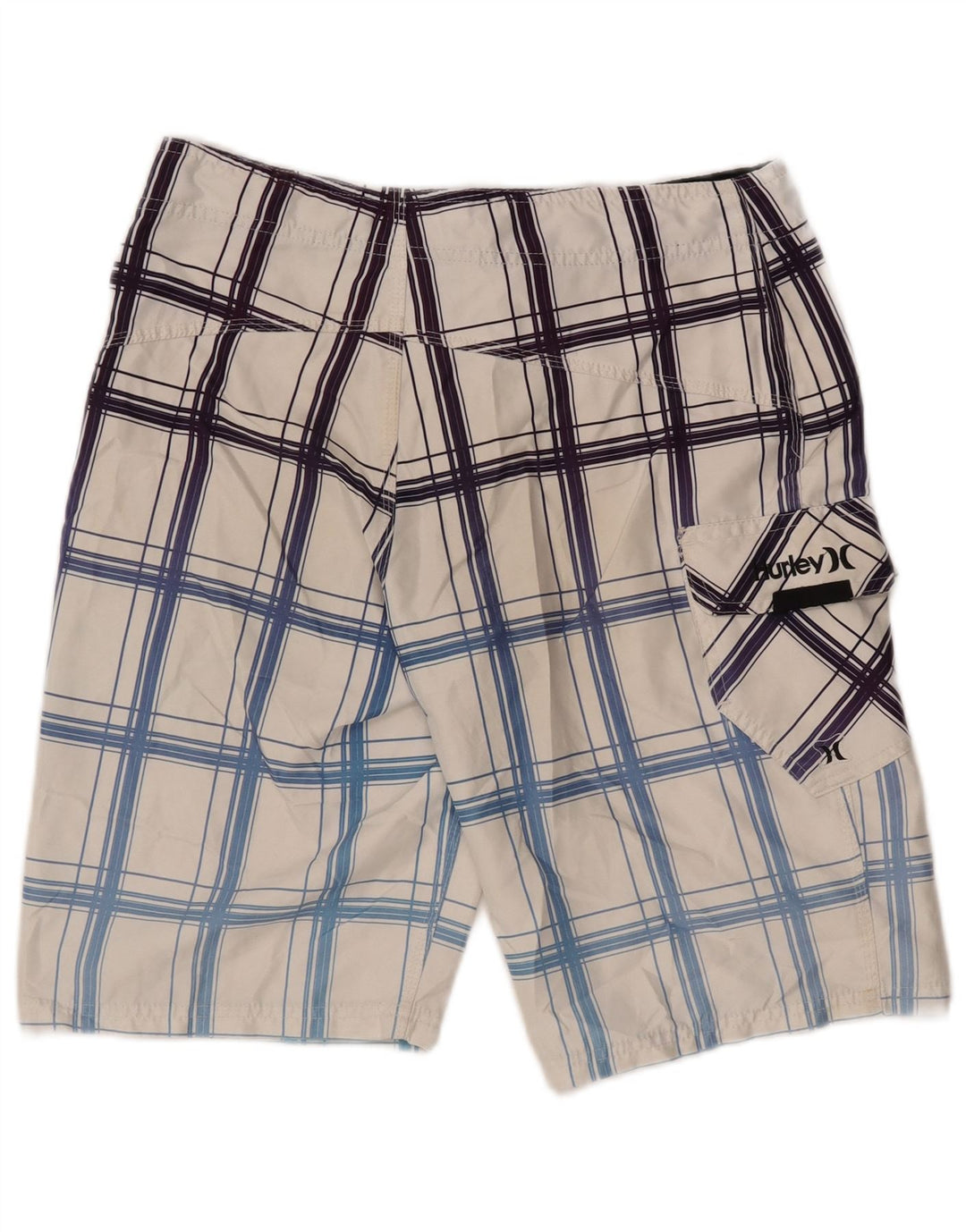 Shorts de natação masculino HURLEY médio xadrez branco