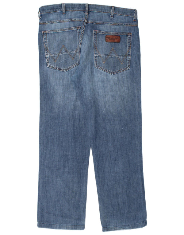 Wrangler Masculino Arizona Stretch Straight Jeans W36 L29 Azul Algodão