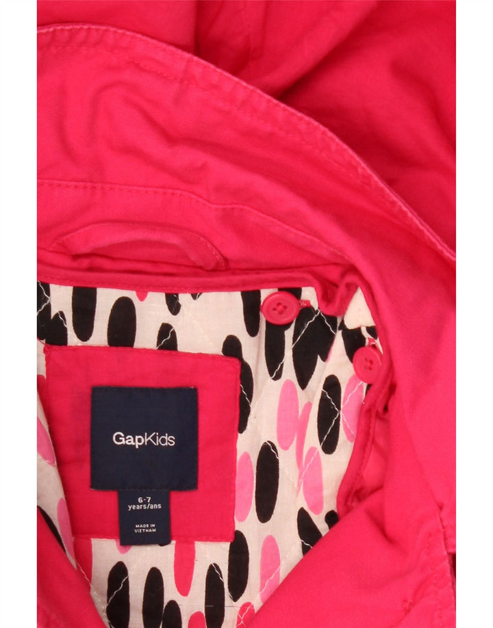 GAP Girls Hooded Overcoat 6-7 Years Pink Cotton Vintage Gap and Second-Hand Gap from Messina Hembry 