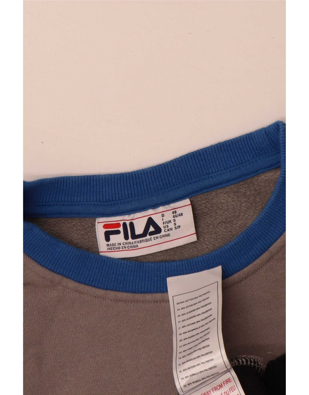 Fila Moletom Gráfico Masculino Jumper Pequeno Multicolorido Colorblock Algodão