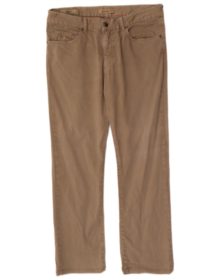 Calça chino reta masculina Marlboro Classics W34 L29 bege