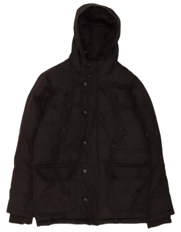 Jaqueta masculina acolchoada com capuz PEPE Jeans UK 38 poliéster preto médio