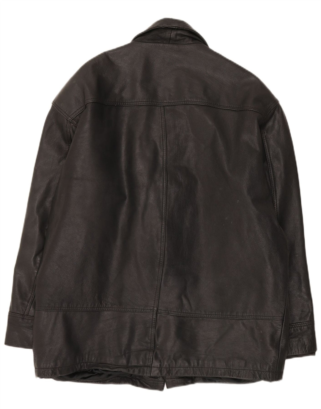 Jaqueta de couro masculina Route 66 UK 40 grande couro preto