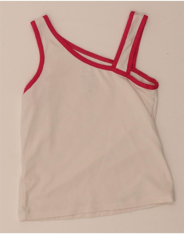 Nike Girls Dri Fit Crop Vest Top 10-11 Anos Médio Branco