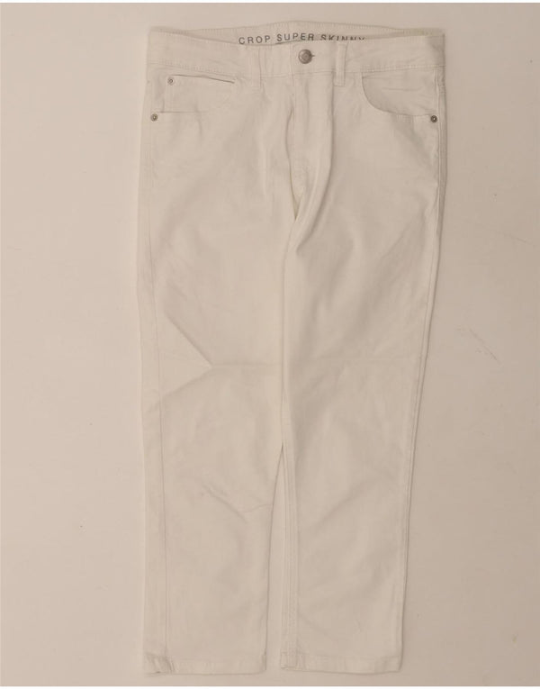 Calça jeans feminina Marks & Spencer UK 12 médio W30 L21 branco