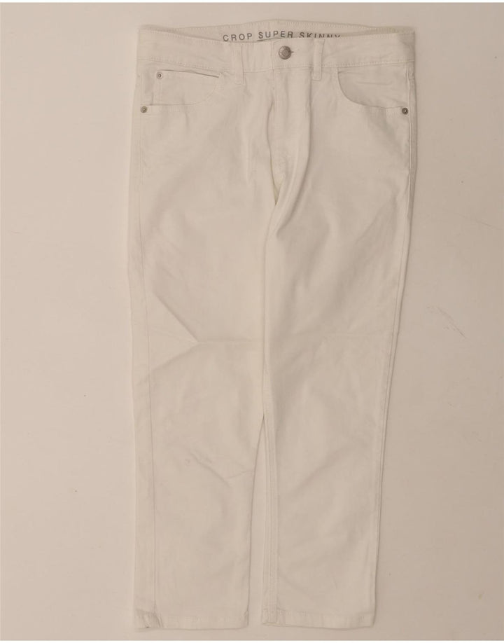 Calça jeans feminina Marks & Spencer UK 12 médio W30 L21 branco