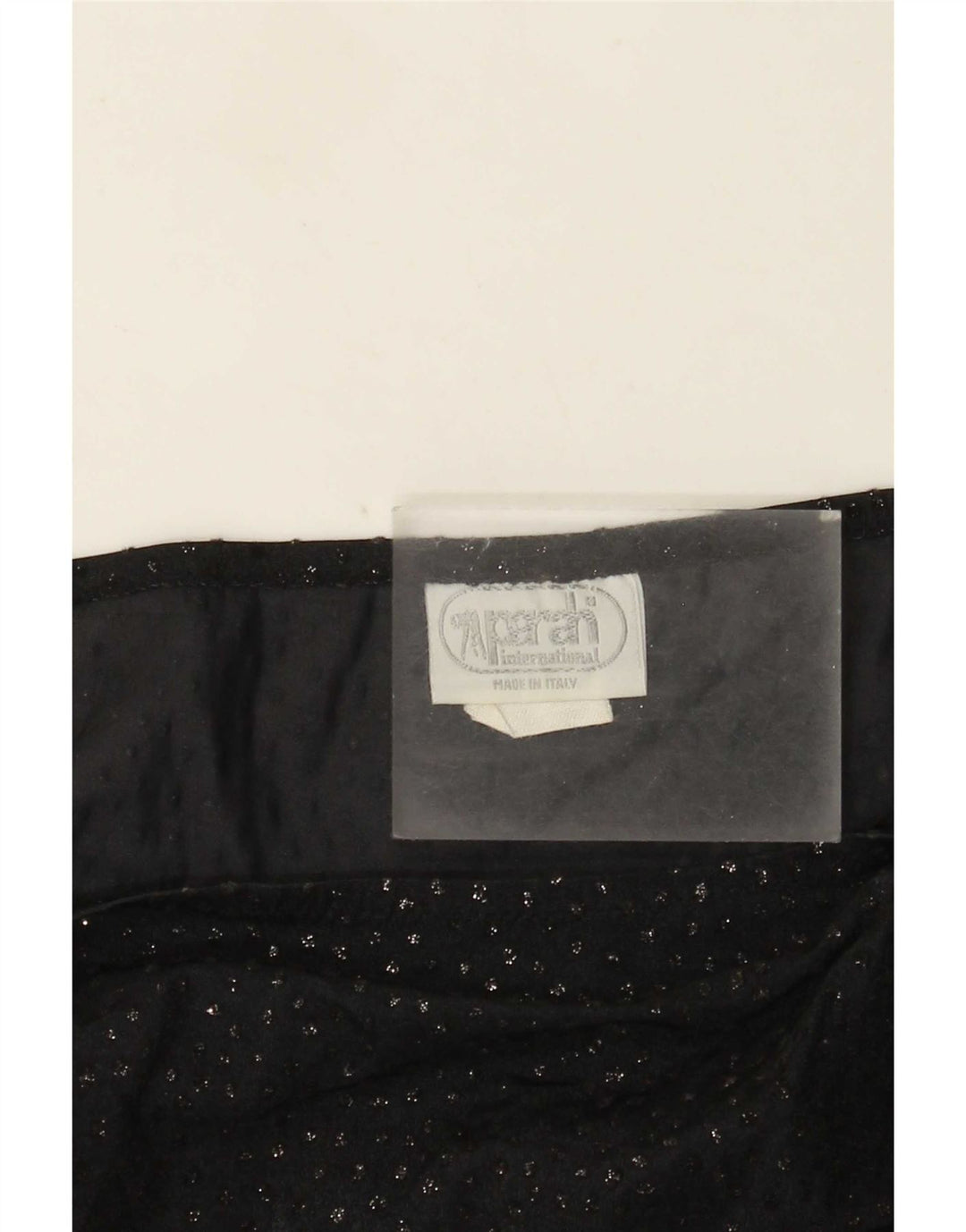 Parah saia feminina transparente assimétrica média W28 poliamida preta