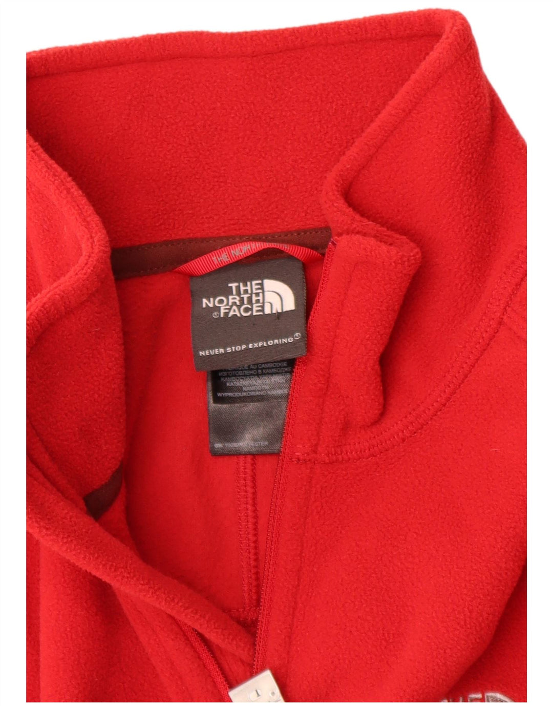 Suéter de lã masculino The North Face com zíper e gola média poliéster vermelho