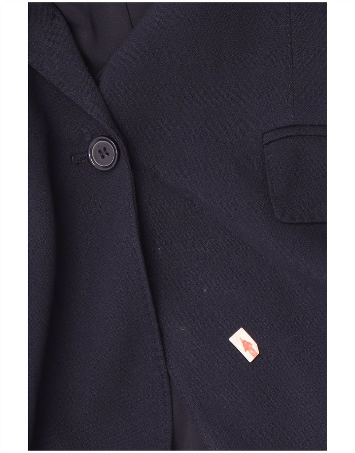 Jaqueta blazer feminina Marks & Spencer com 1 botão Reino Unido 14 grande azul marinho
