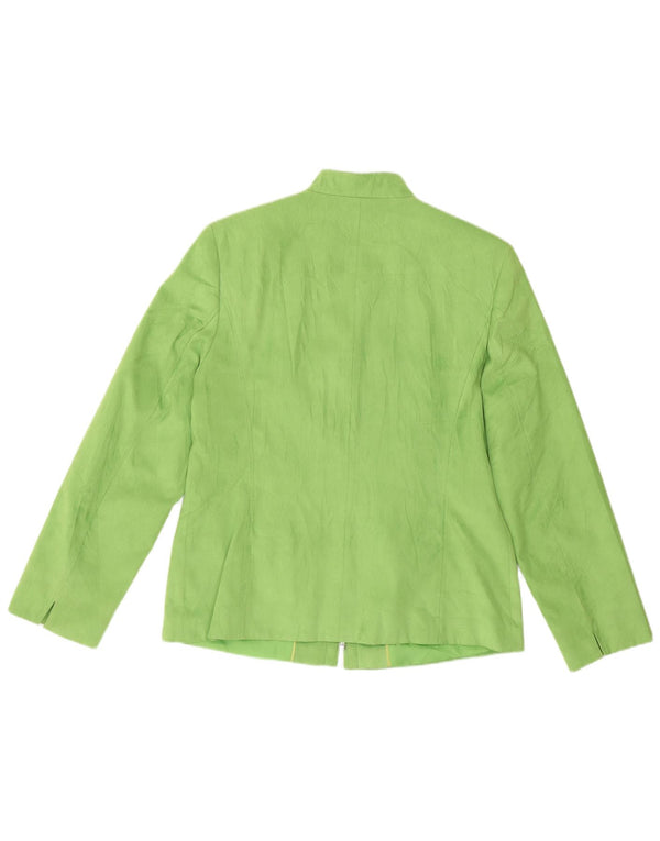 Jaqueta Blazer Feminina Vintage Reino Unido 12 Poliéster Verde Médio