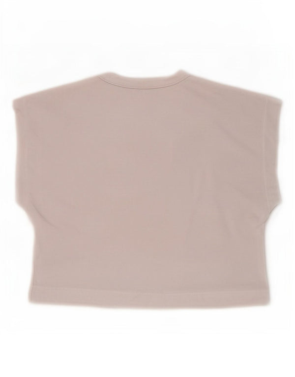 Zara Womens Crop T-Shirt Top UK 10 Pequeno Algodão Branco